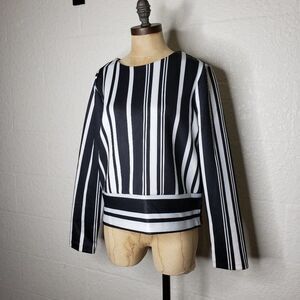 NWT Metaphor Black & White Striped Top Size Large